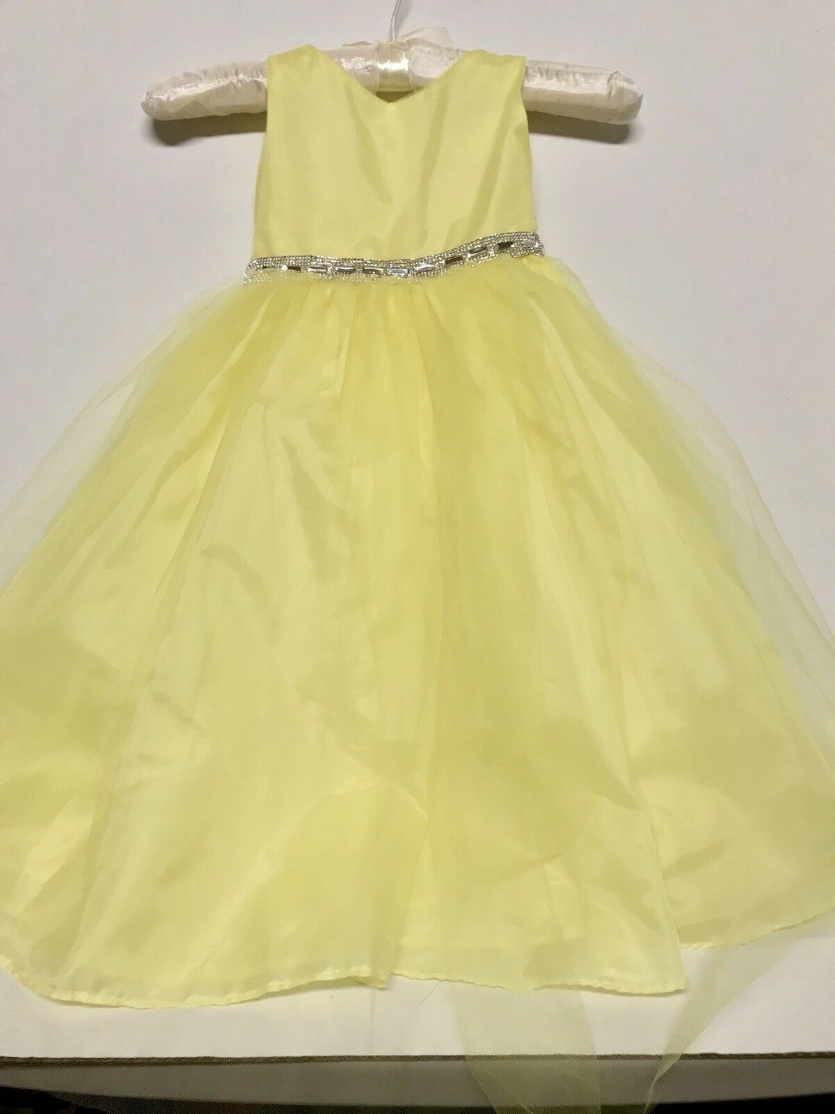 Girls Dress Flower Girl Wedding Sophia Young Design Limited Size 4 Yellow Silver